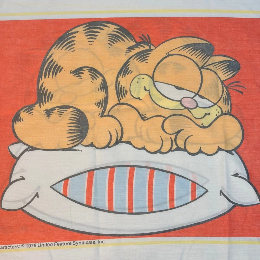 VTG 1978 Garfield Sleeping on Pillow Pillowcase Standard Cotton Blend Jim Davis